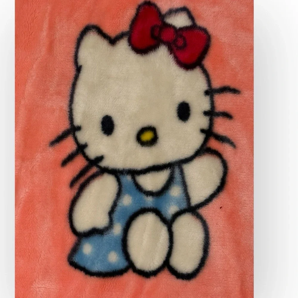 Hello Kitty Miffy Twin Plush Fleece Coverlet 86x58‎ Y2K Fairy Pink Misprint VTG